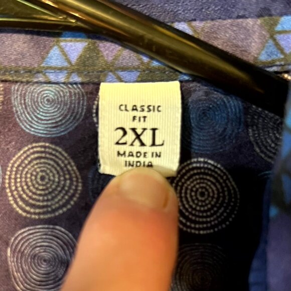 Robert Graham Classic Fit Royal Purple Cotton Long-Sleeve Button-Up SZ 2XL - Picture 3 of 7